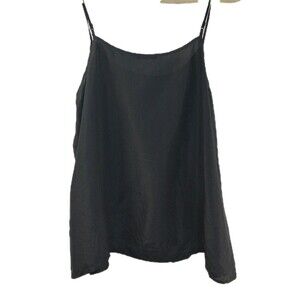 Eileen Fisher 100% Silk Black Tank Top Camisole Size Large Wardrobe Staple